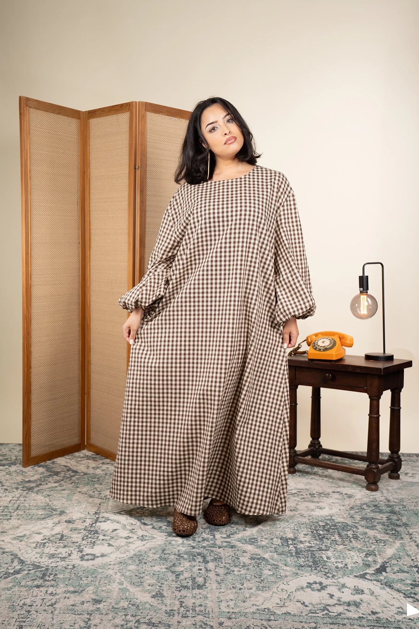 Robe longue vichy